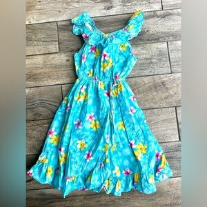 Girl Ruffle Wrap Hawaiian Luau Dress Tropical Floral Sz 11-12 by Hawaii Station